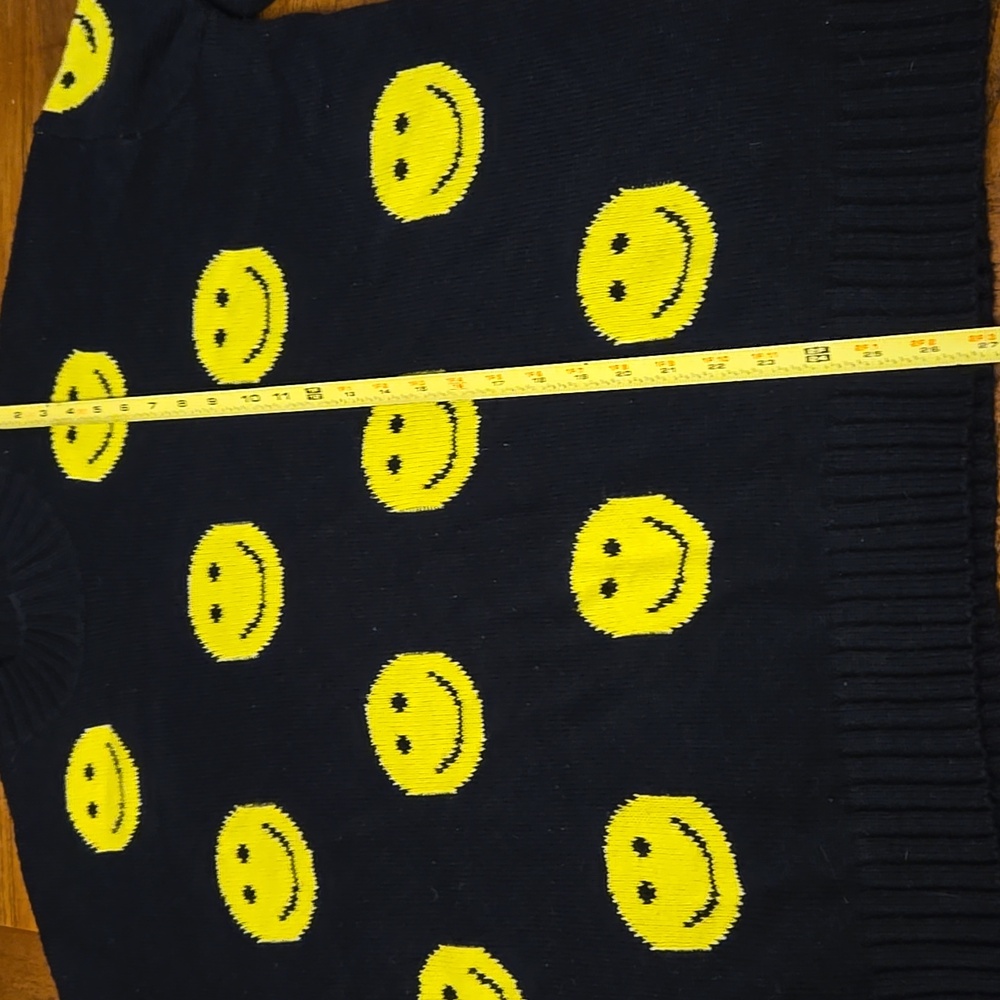 Streetwear Society Black Sweater with Yellow Smiley Faces - Picture 6 of 10